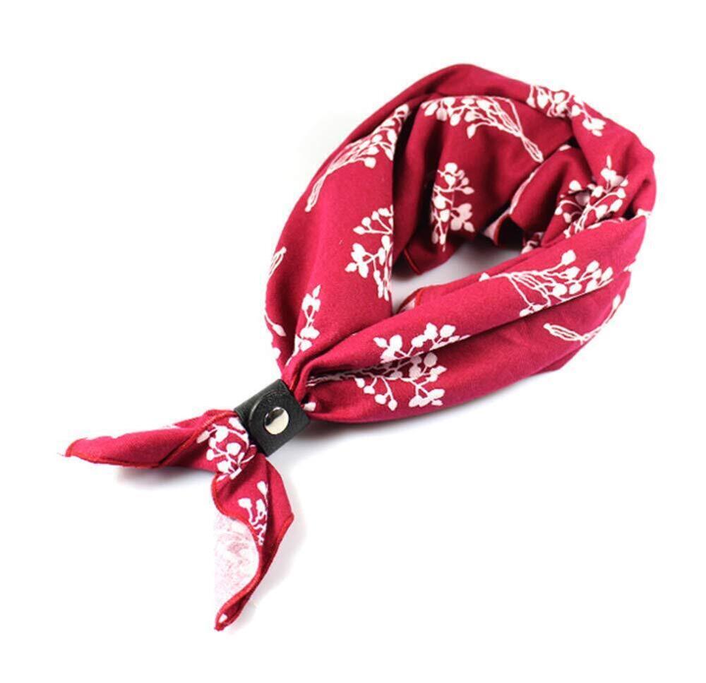 1315 Neckerchief , 24''× 24'' Multicolored Patterned Cotton Scarf